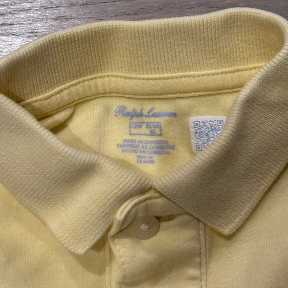 Ralph Lauren Soft Yellow Kids Polo Romper